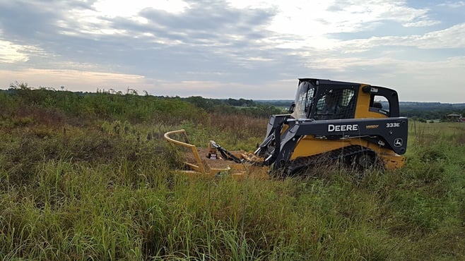 Skid-Steer Rotary Mower in action in the Midwest