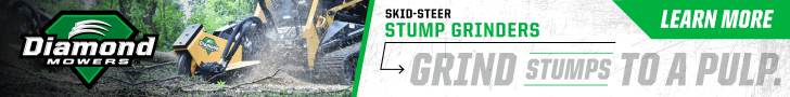 Skid-Steer Stump Grinders Grind Stumps to a Pulp