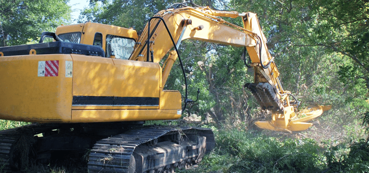 Excavator Rotary Mower in Action