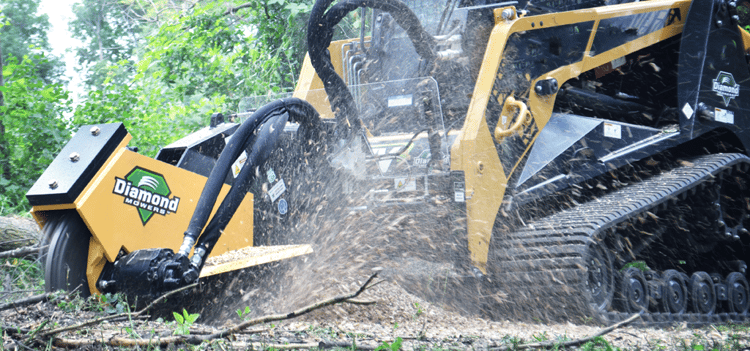 Skid Steer Stump Grinder in Action