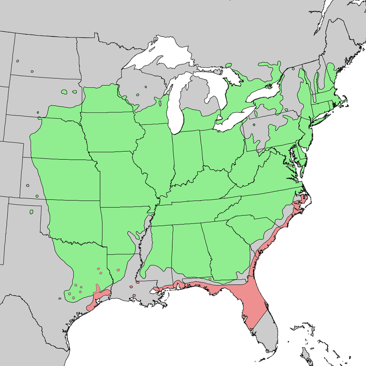 Eastern redcedar distribution map
