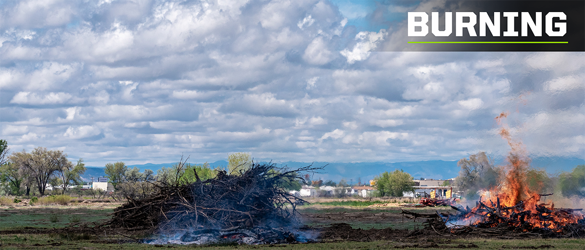 Burning technique to clear land