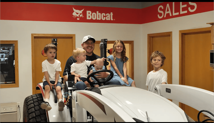group of people on a tractor