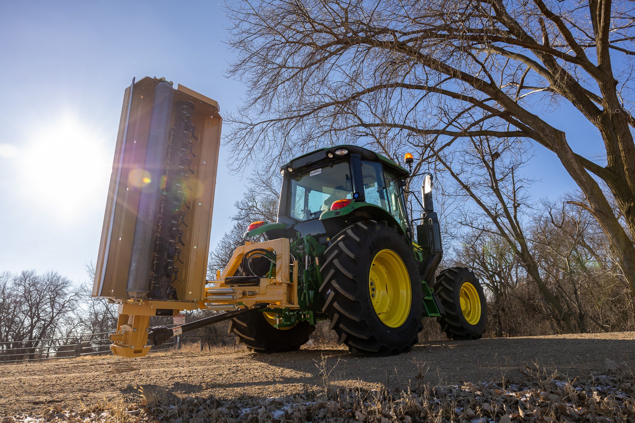 rear swing flail on a tractor
