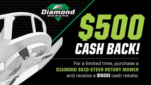 $500 Rebate on Diamond's Skid-Steer Rotary Mowers