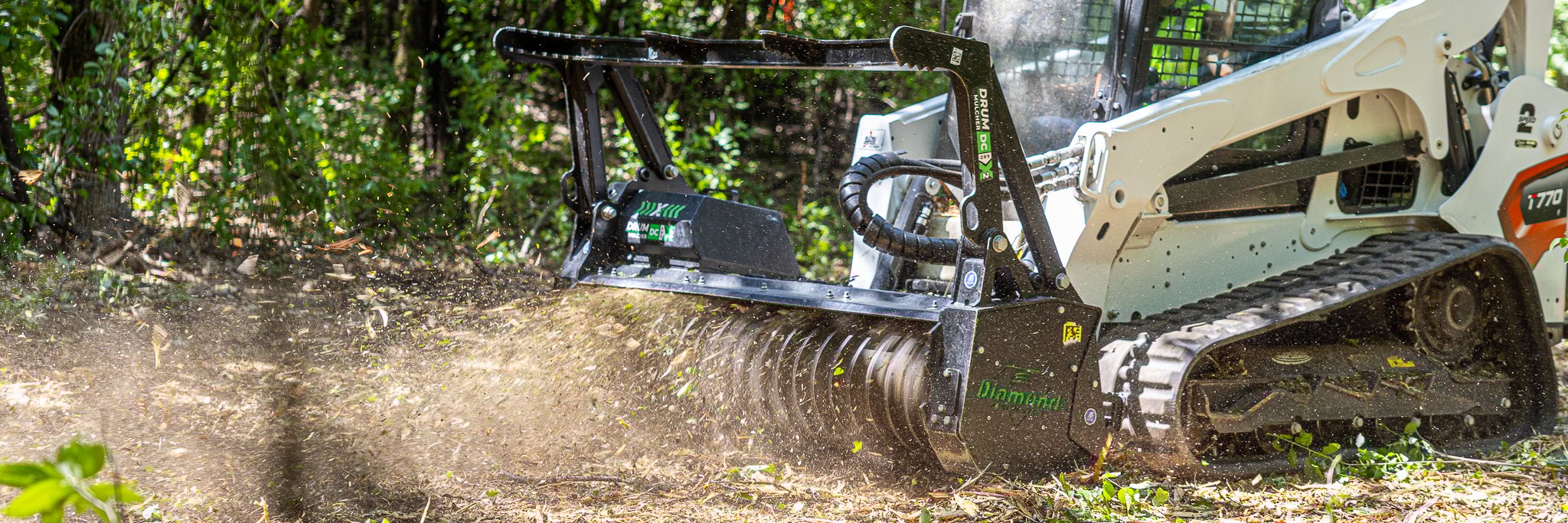 skid steer drum mulcher dc pro x2 mulching brush